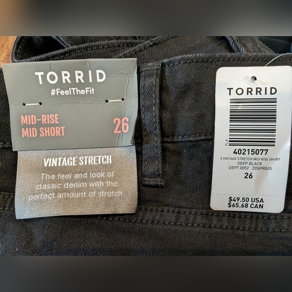 Torrid denim Short, black mid rise plus size 26 - Picture 8 of 12